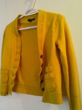 JCrew Cardigan Mustard/Yellow Size M With Buttons And pockets